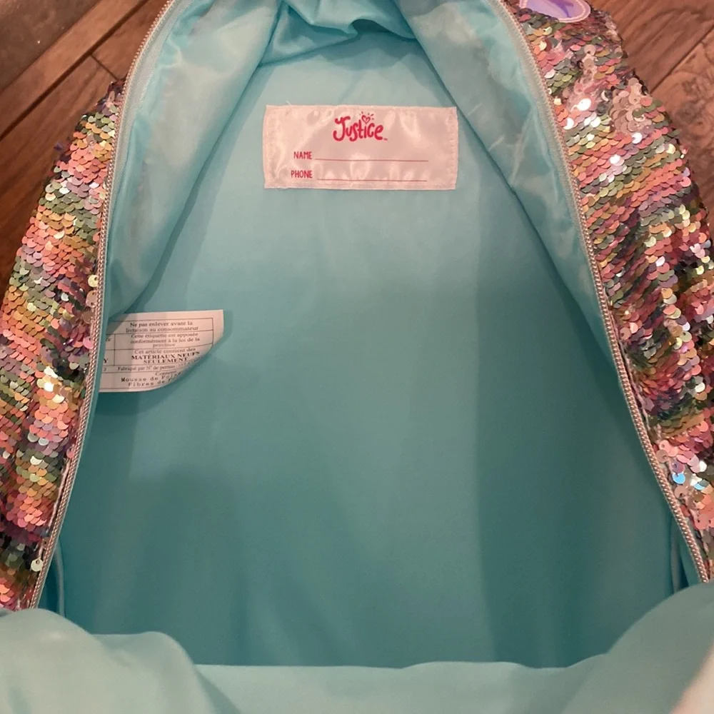 Justice Sequin 🦄 Unicorn Initial R Backpack and Lunch Box